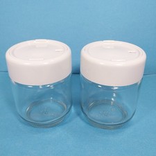 2 frascos de vidrio con tapa de tornillo de repuesto para yogurtera Euro Cuisine de 6 oz con ajuste de fecha
