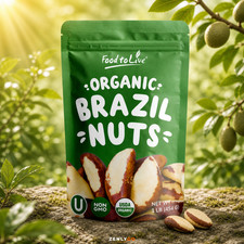Organic Dry Roasted Brazil Nuts with Himalayan Salt- 1 Pound - Non-GMO -