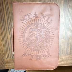 Salt & Light Stand Firm Large Brown Leather Book & Bible Cover