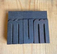 Old Quirky Wooden Printer Blocks Spelling ‘MUM’ Decor letterpress 