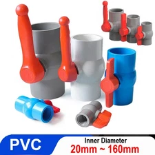 PVC Ball Valve Water Valves Solvent Weld ID 20mm - 160mm Pipe Connector Fittings