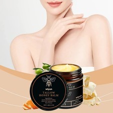 Organic Grass-Fed Beef Tallow Balm with Raw Honey - Unscented Skin Moisturizer