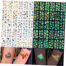 Glow Temporary Tattoo for Kids,400 Pcs Mix Style Glow in Cartoon Luminous-573