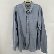 Eddie Bauer Shirt Wrinkle Resistant Relaxed Fit Button Men XXL Light Blue