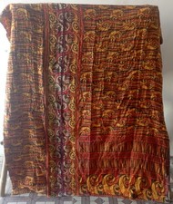 Indian Vintage Quilt Kantha Patchwork Bedspread Cotton Blanket Ralli Gudari Twin