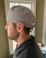 Grey Gray solid skull scrub surgical OR hat surgery cap mens