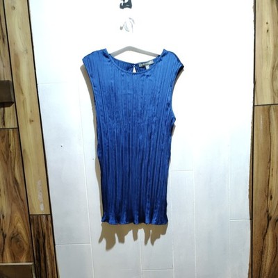Kate & Mallory Pleated Sleeveless Blouse Top Royal Blue Size 1X NWOT