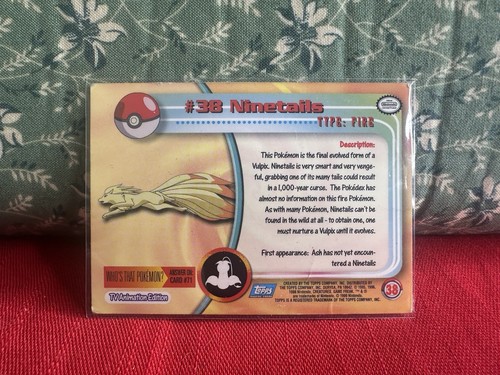 Ninetales Blue Logo Topps Pokemon Card LP - Photo 4 sur 4