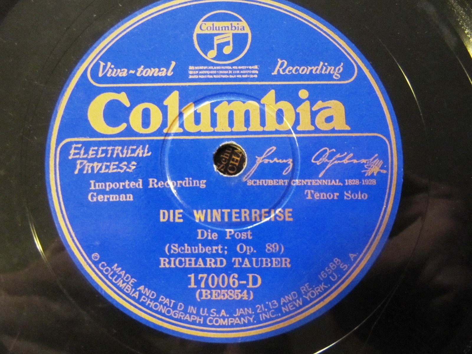 1928 SCHUBERT CENTENNIAL RICHARD TAUBER Winterreise DIE POST/ Frühlingstraum thumbnail 3
