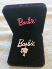 RARE MINT Vintage Script Jewelry Bar Lapel Pin BARBIE Doll Logo 925 Sterling COA