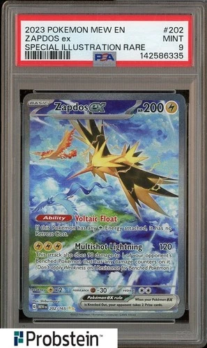 2023 Pokemon Scarlet & Violet Card 151 MEW EN #202/165 Zapdos EX PSA 9 MINT