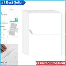 Half Sheet Shipping Labels 5.5 x 8.5 200 Count White Paper for Laser Inkjet