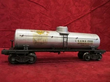 Lionel 2555 Single Dome Sunoco Postwar(1946-1948) O Gauge Metal Tank Car