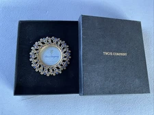 Two’s Company Austrian Blue Crystal and Byzantine Gold Tone Mini Frame