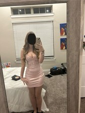Pink Tight Short Dress Rhinestone