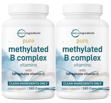 Micro Ingredients 2 Pack Pure Methylated B Complex, 480 Capsules  11-in-1 Fo...