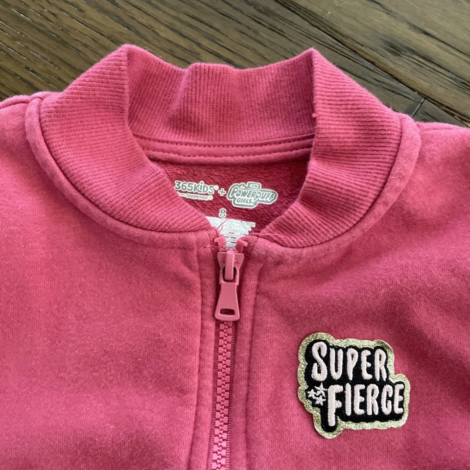 The Powerpuff Girls Super Fierce Sweatshirt Zip Up Jacket Size 8 Pink - Image 3 of 4
