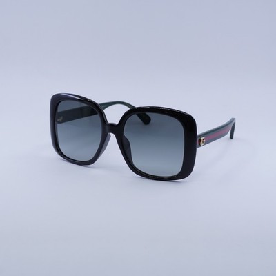 Gucci Web GG0714SA 001 Sunglasses Women's Black-Green/Grey
