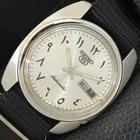 SEIKO 5 AUTOMATIC JAPAN MENS 6119C VINTAGE ARABIC SILVER DIAL WATCH a702454-1