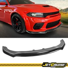 Fits 20-23 Dodge Charger Widebody V3 Type Front Bumper Lip Splitter Carbon Look