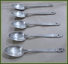 FIVE VINTAGE INTERNATIONAL ROYAL DANISH S TERLING SILVER 1939 DEMITASSE SPOONS