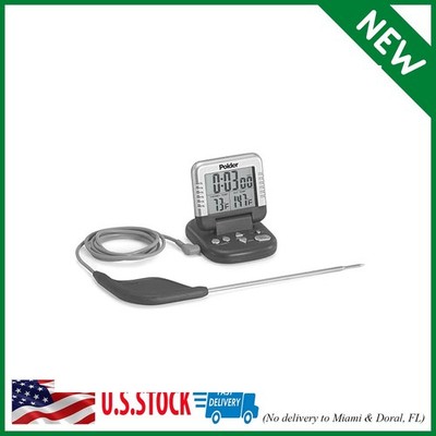 Polder Classic Digital Thermometer and Timer, Meat Thermometer for Cooking, Stai