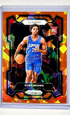 2023 2023-24 Panini Prizm Orange Cracked Ice Prizms #144 Kobe Brown RC Rookie