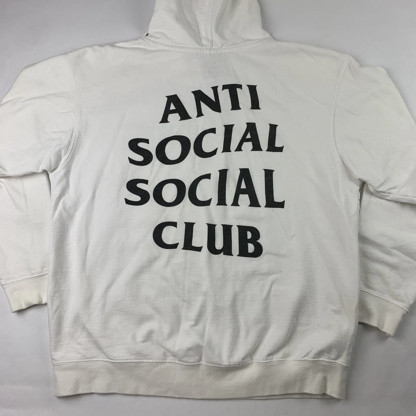A BATHING APE (BAPE) Felpa con cappuccio Anti Social Social Club ASSC adulto grande bianca USA