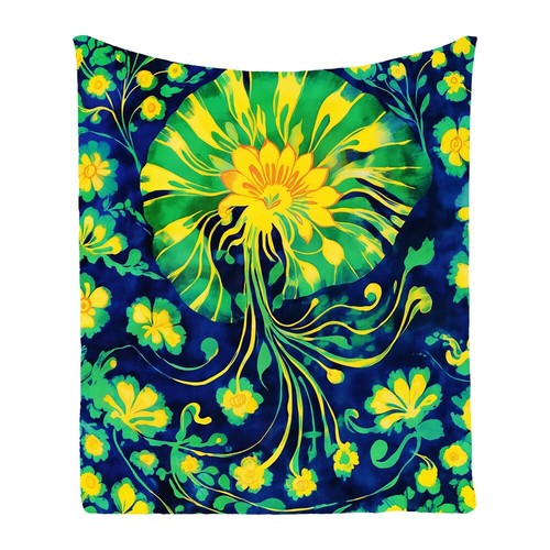 Tie Dye Spirals Flower Geometric Bedspread Throw Blanket Birthday Holiday Gift - Picture 5 of 16