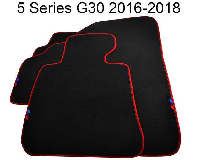 Floor Mats For BMW 5 Series G30 G31 Black With Red Rounds And 3 Color
