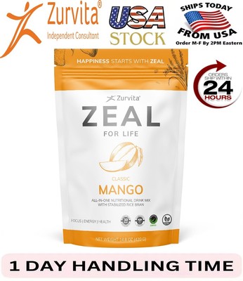Zurvita Zeal for Life 30-Day Wellness Bag, 420 Grams, Mango - NEW/SEALED
