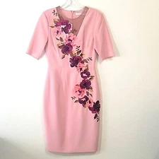 Tina turk Aniya Knightly froral printed sheath dress women's size 0