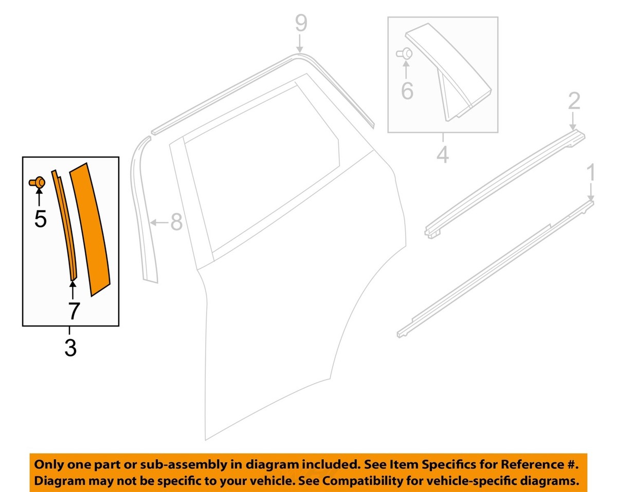 MAZDA OEM 16-18 CX-9 Exterior-Rear-Applique Window Trim Right