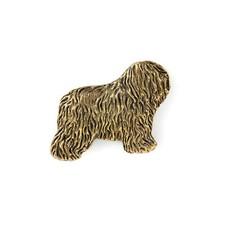 Polnischer Niederungsh&uuml;tehund, PON I - Vergoldete Brosche, eleganter Hundeschmuc