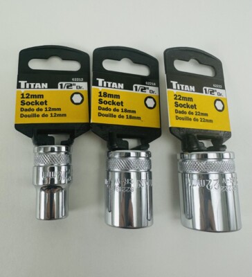 Titan INDIVIDUAL 1/2  Drive Shallow Metric Socket Choose From 10mm - 32mm