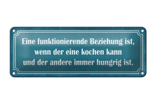 Blechschild Spruch 27X10 Cm Funktionierende Beziehung Wenn Deko Schild Tin Sign-image