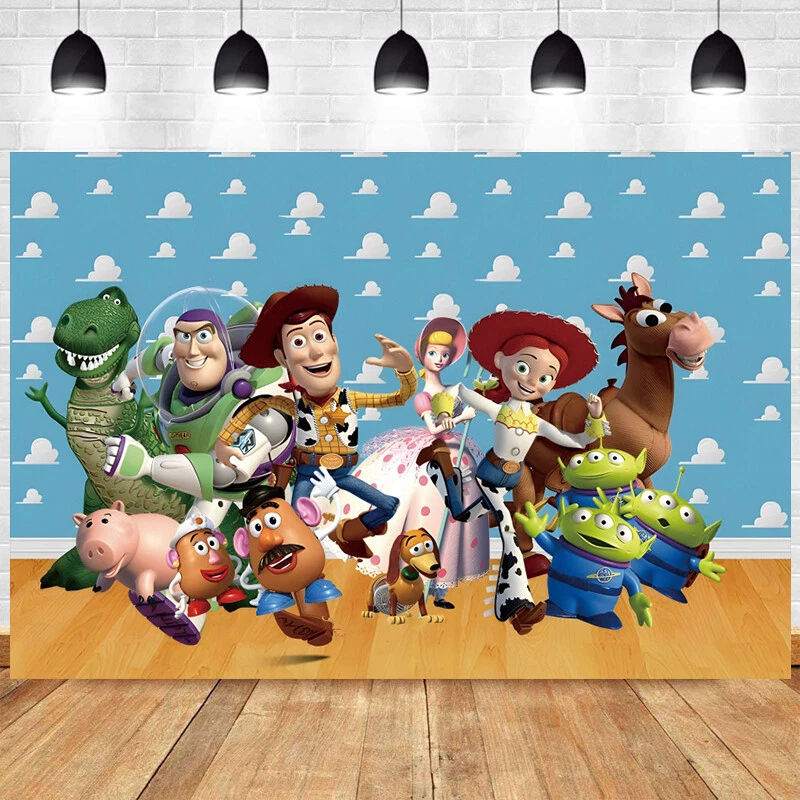 Toy Story Backdrop Happy Birthday Party Decorations Sky Clouds Photo Background - image 2 of 4