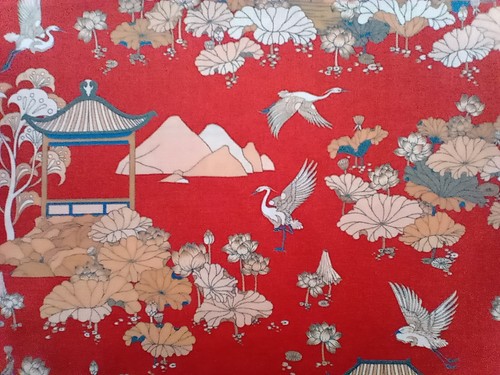 Remnant STRAY IN THE LOTUS oriental Liberty Tana Lawn Cotton Approx 44 x 30 cm - Picture 3 of 4