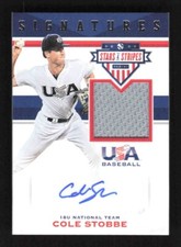 2017 Panini USA Stars & Stripes Cole Stobbe Jersey Auto #'d /99