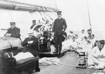 German Emperor King of Prussia Wilhelm II And his guest Prince- 1910 Old Photo