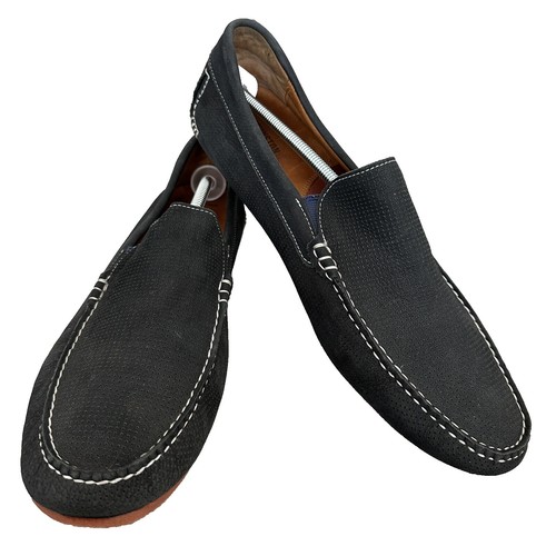 Johnson & Murphy Black Slip-on Leather Loafers Dress Shoes  display picture 1