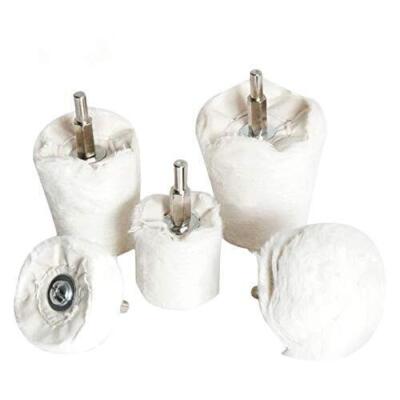 Medoon Polishing Pad Buffing Wheel Kit White Flannelette 5 Pack, Polisher  