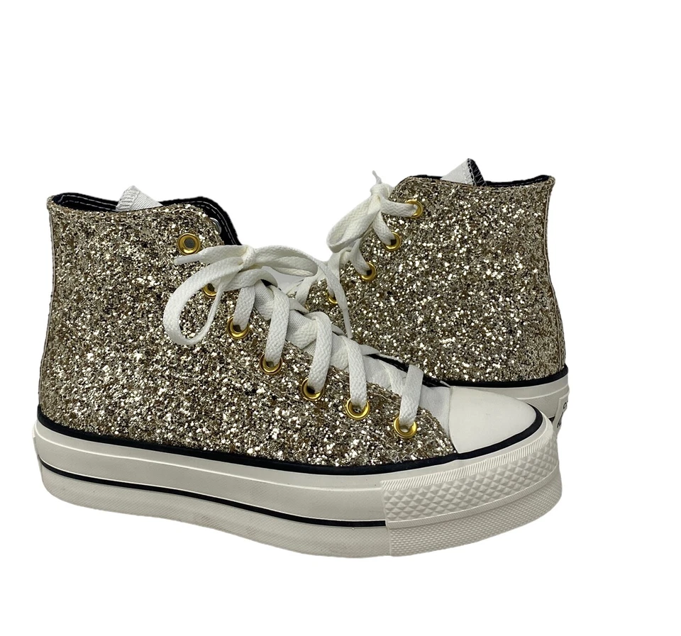 Zapato alto Converse Ctas plataforma elevadora brillo cebra para mujer personalizado 570636C-WWBYG Foto 3 de 4