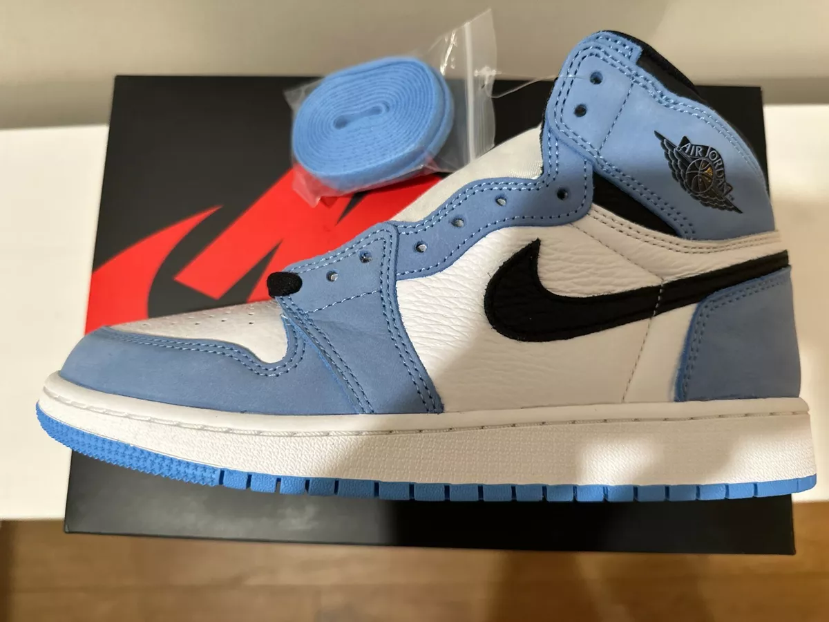 Size 7Y - Jordan 1 Retro High White University Blue Black (GS) - New with Box