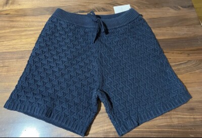 AIMÉ LEON DORÉ ネイビーショートパンツ M Aime Leon Dore ALD Eyelet Knit Short Navy Blue Knit Shorts Mens
