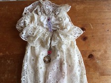 Beautees LA Girls Sz Small Beige Lace Dress w/Orange Beige Lining B11