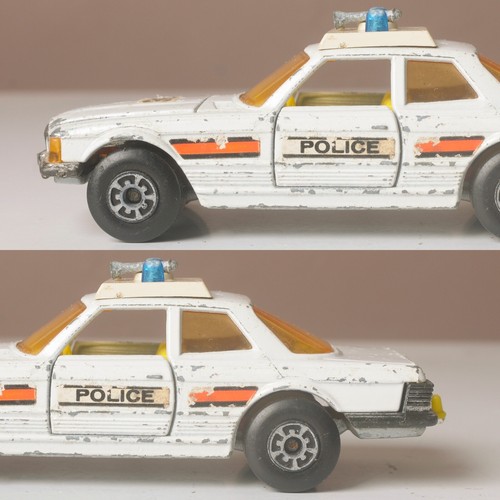 2x Matchbox Speed Kings, Police, Bandolero, 350 SLC Mercedes, '72 '74, Playworn - Bild 16 von 23