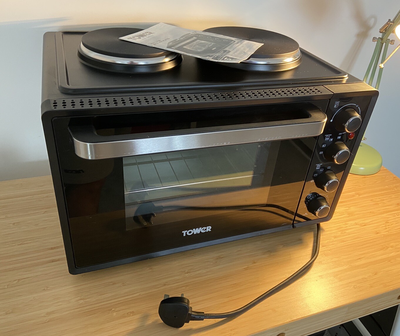 Tower T14044 Mini Oven Dual Hot Plates Healthy Cooking All in One 32L Black 5056032982673 eBay