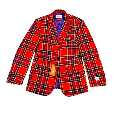 Opposuits NWT US 36 Men's Red Plaid Blazer Jacket Holiday Preppy