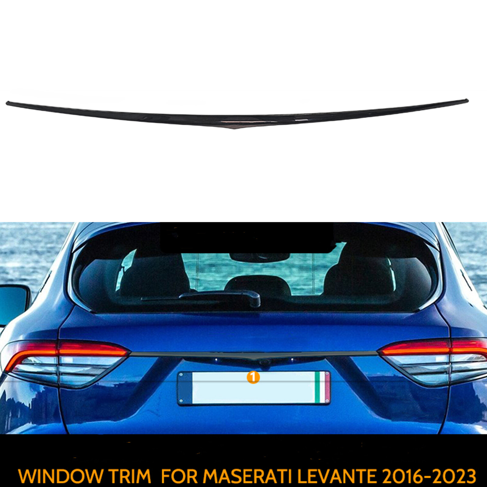 Car Rear Tailgate Trunk Lid Cover Trims Fit For Maserati Levante 2016-2023 Black